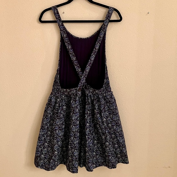 Free People Pinafore Style Dress Floral Shirred Bodice Dress - Picture 2 of 4